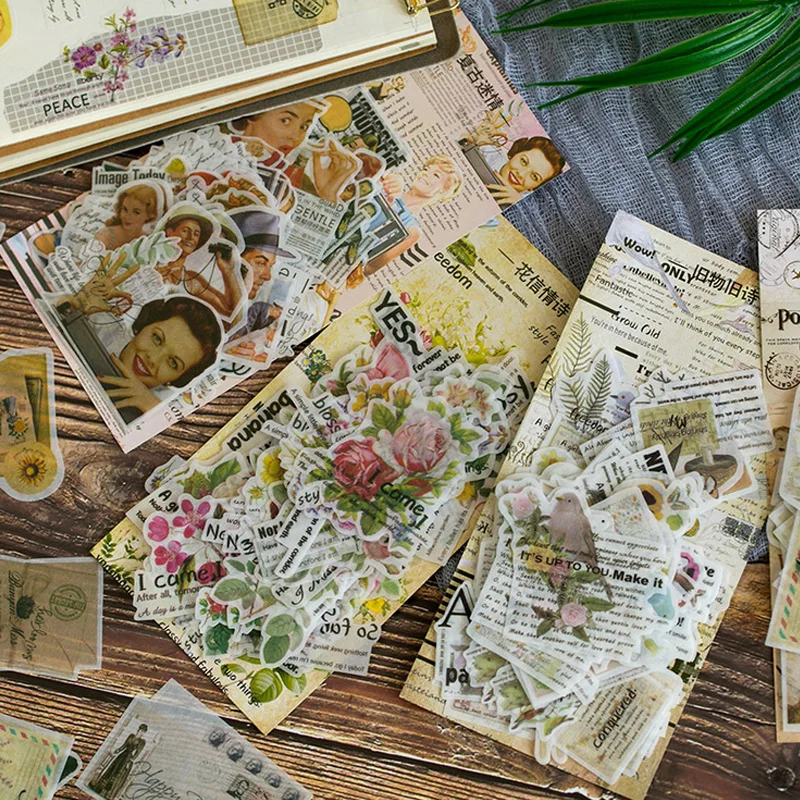 60 шт./пакет Винтаж цветок washi бумага наклейка, сделай сам, скрапбукинг дневник альбом наклейка для планировщика почтовые принадлежности, школьные принадлежности
