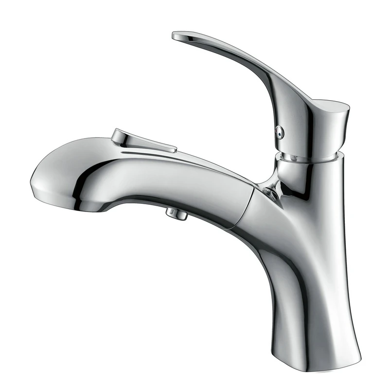 

Bathroom Faucet with Dual Function Pull Down Spray Head Single Hole Commercial Single Handle Single Hole Bath basin mixer tap