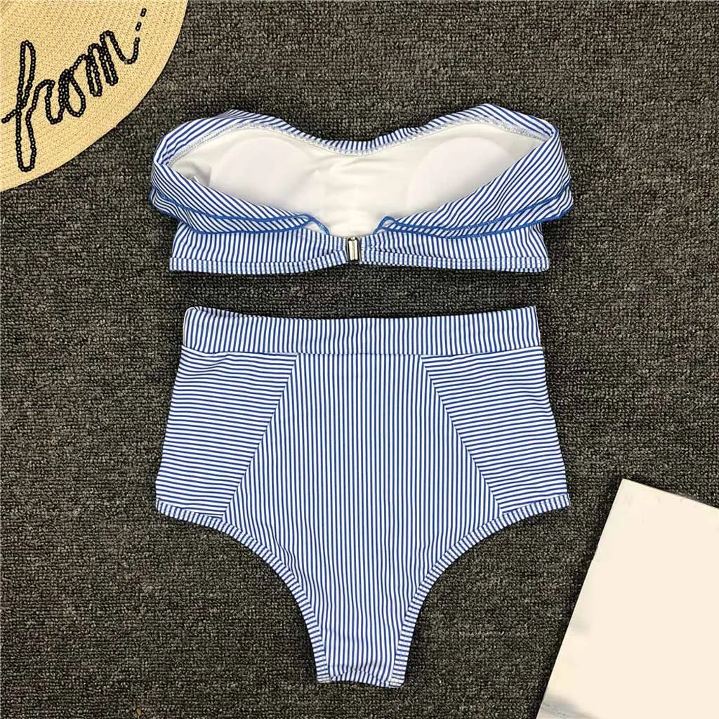 SAGACE двухсекционные костюмы многоцветные купальники полосатый купальник с