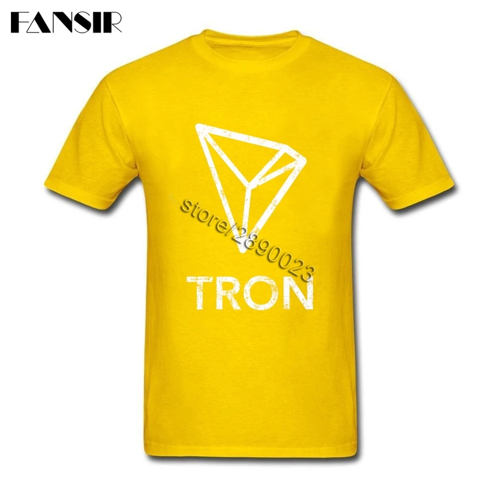 Винтаж Tron монета криптовалюта футболка с короткими рукавами для взрослых