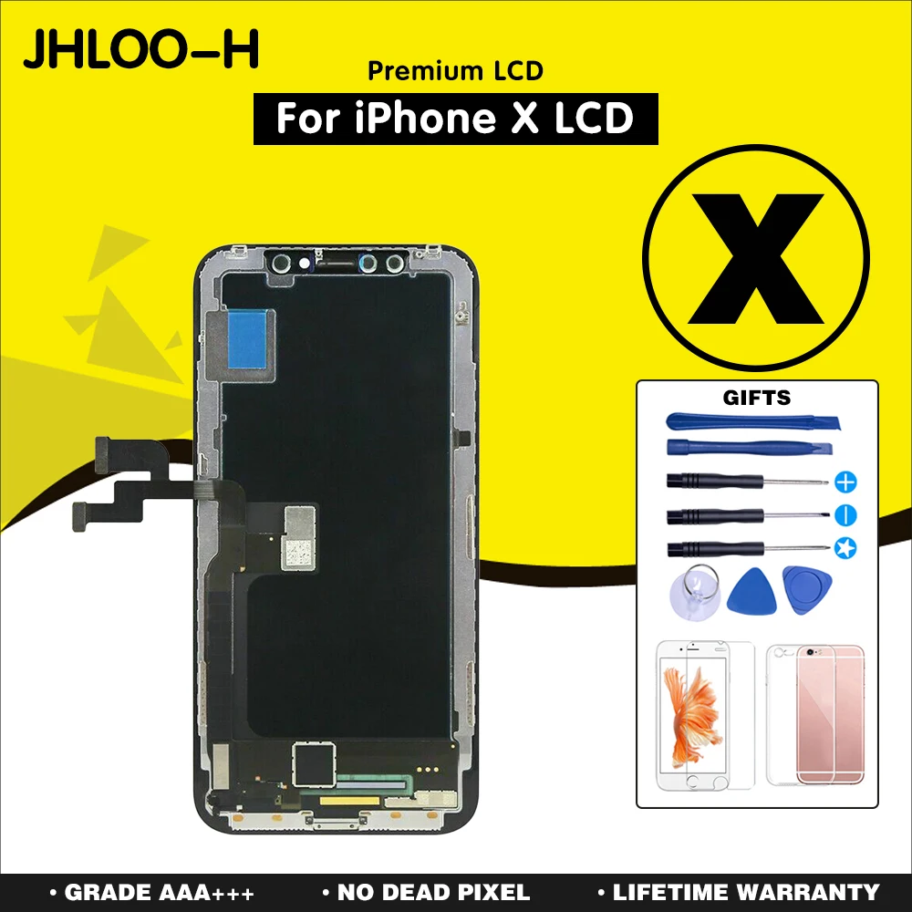 10 шт./лот AAA+++ для iPhone X XR XS MAX Замена экрана с oled-дисплеем сборки ЖК-дисплей без битых пикселей