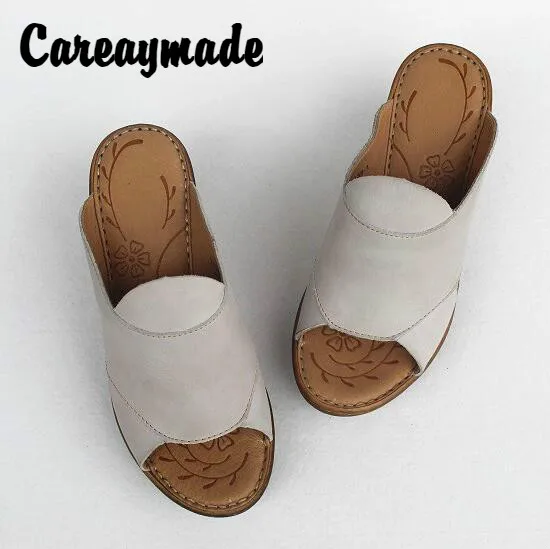 Босоножки Careaymade на высоком каблуке кожа внутри и снаружи Нескользящие сандалии