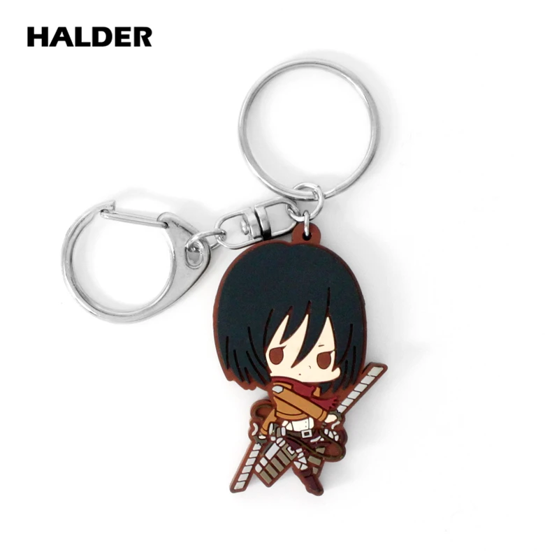 Halder аниме Атака Титанов Eren Mikasa Саша блузка Hange Zoe фигурные Подвески мягкие ПВХ Брелоки держатель ключей автомобильные брелоки на сумку