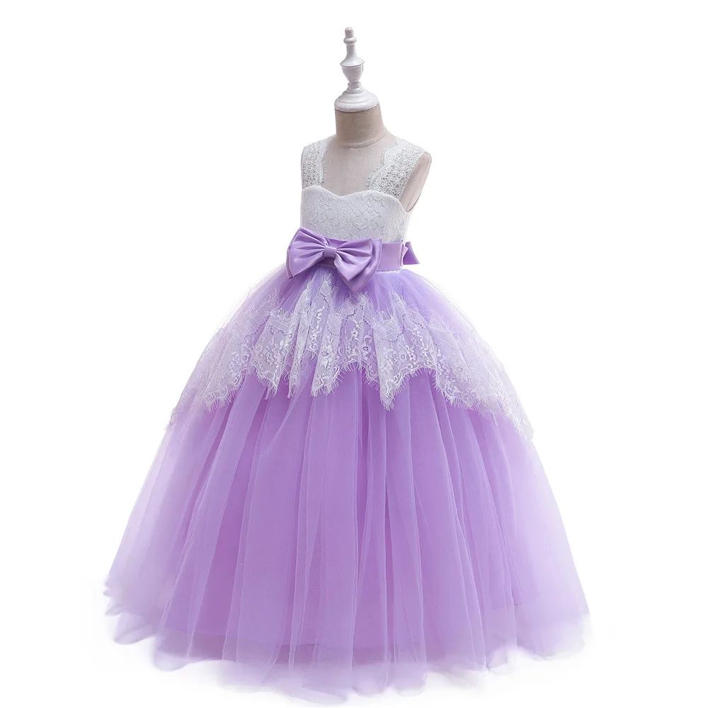 2019 NEW Girl Children Communion Gown Teenage Flower FOR Wedding Dress Tulle Tutu Kids Princess Sleeveless Party Dresses | Детская