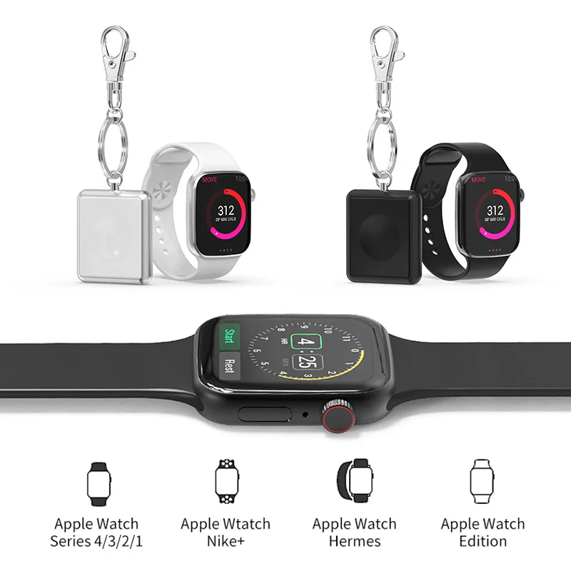 Мини беспроводное зарядное устройство с кабелем для Apple Watch 1 2 3 4 Металл+ закаленное стекло Беспроводная Магнитная Зарядка для часов 4 3 2 1
