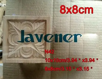 N42 -8x8 см деревянная резьба длинная квадратная аппликация цветок рамка дверь