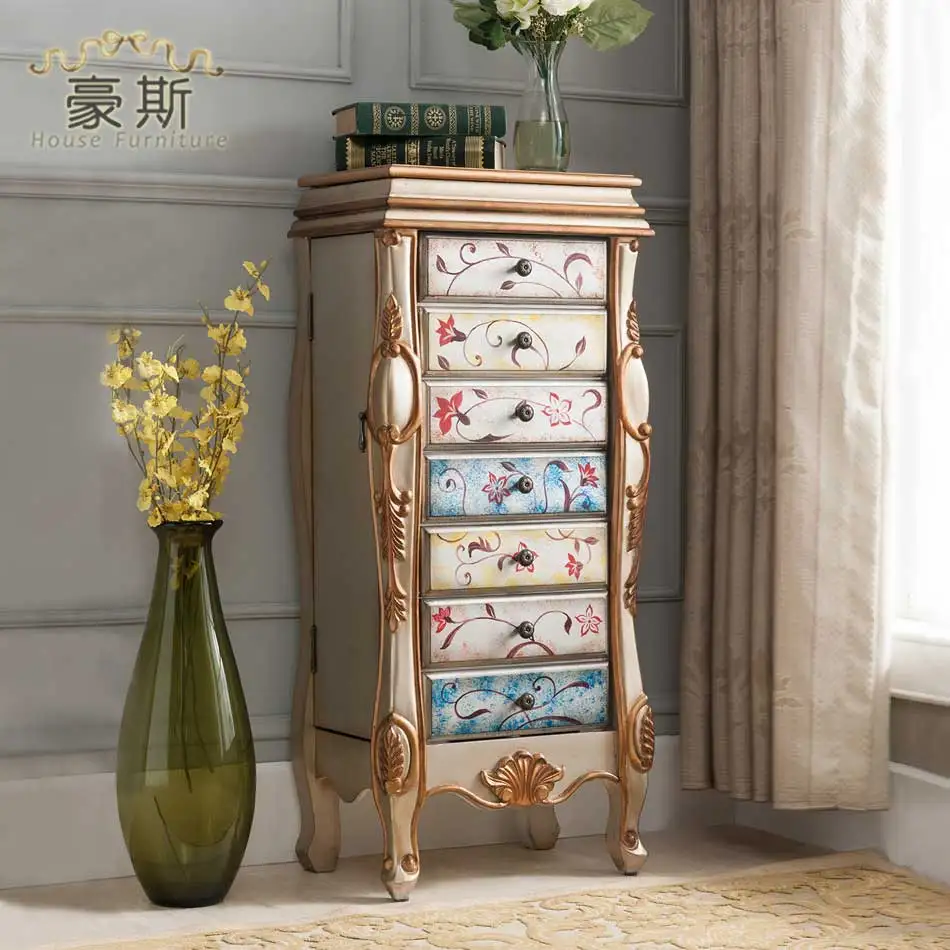 Многоцветный Meuble rangement muebles de sala cassettiera потертый Органайзер шкаф для хранения комод Американская страна деревянная мебель - Цвет: Многоцветный