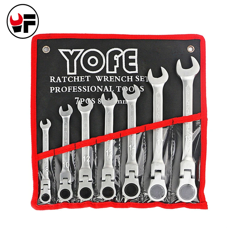 

7PCS Flexible Combination Ratchet Wrenchs Set Hand Tools Auto Tools Set For Repair Bike GarageTorque Wrench herramientas D6121