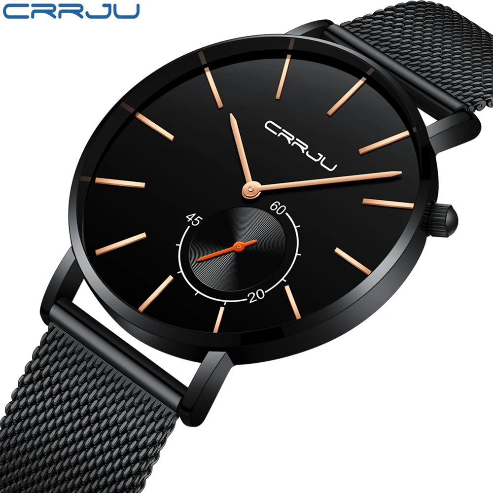 Relojes 2018 часы мужские Crrju Модные кварцевые Топ бренд класса люкс Бизнес