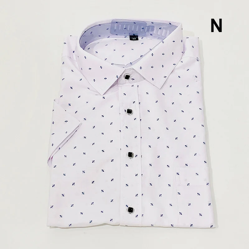 N short sleeve DAVYDAISY, Новое поступление, полиэстер, мужская рубашка, модная, мужская, с принтом, одноцветная, с длинным рукавом, рубашка, мужская, приталенная, брендовая одежда, DS-SALE - Цвет: N short sleeve