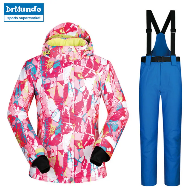 Новый высококачественный Женский брендовый лыжный костюм женский комплект из