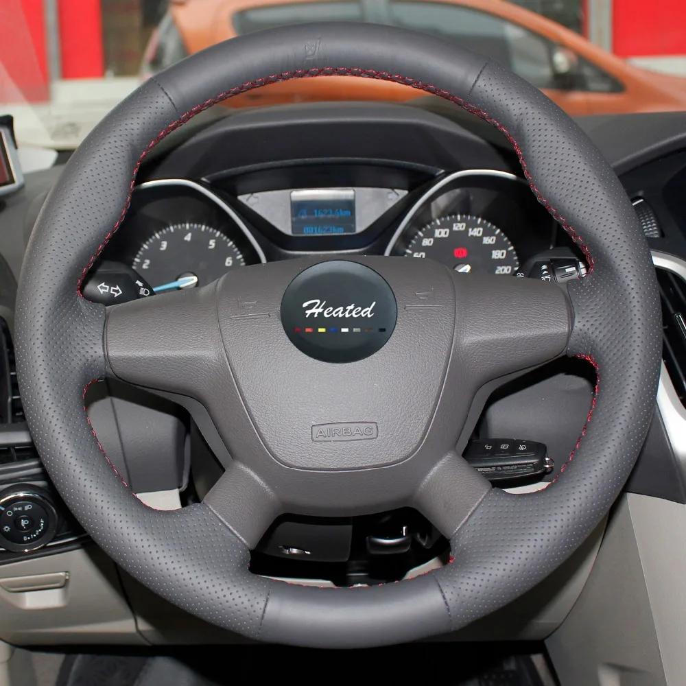 Оплетка на руль для Ford Focus 3 2012- KUGA Escape C-MAX чехол ppc крышка ручного тормоза чехол для рычага переключения передач
