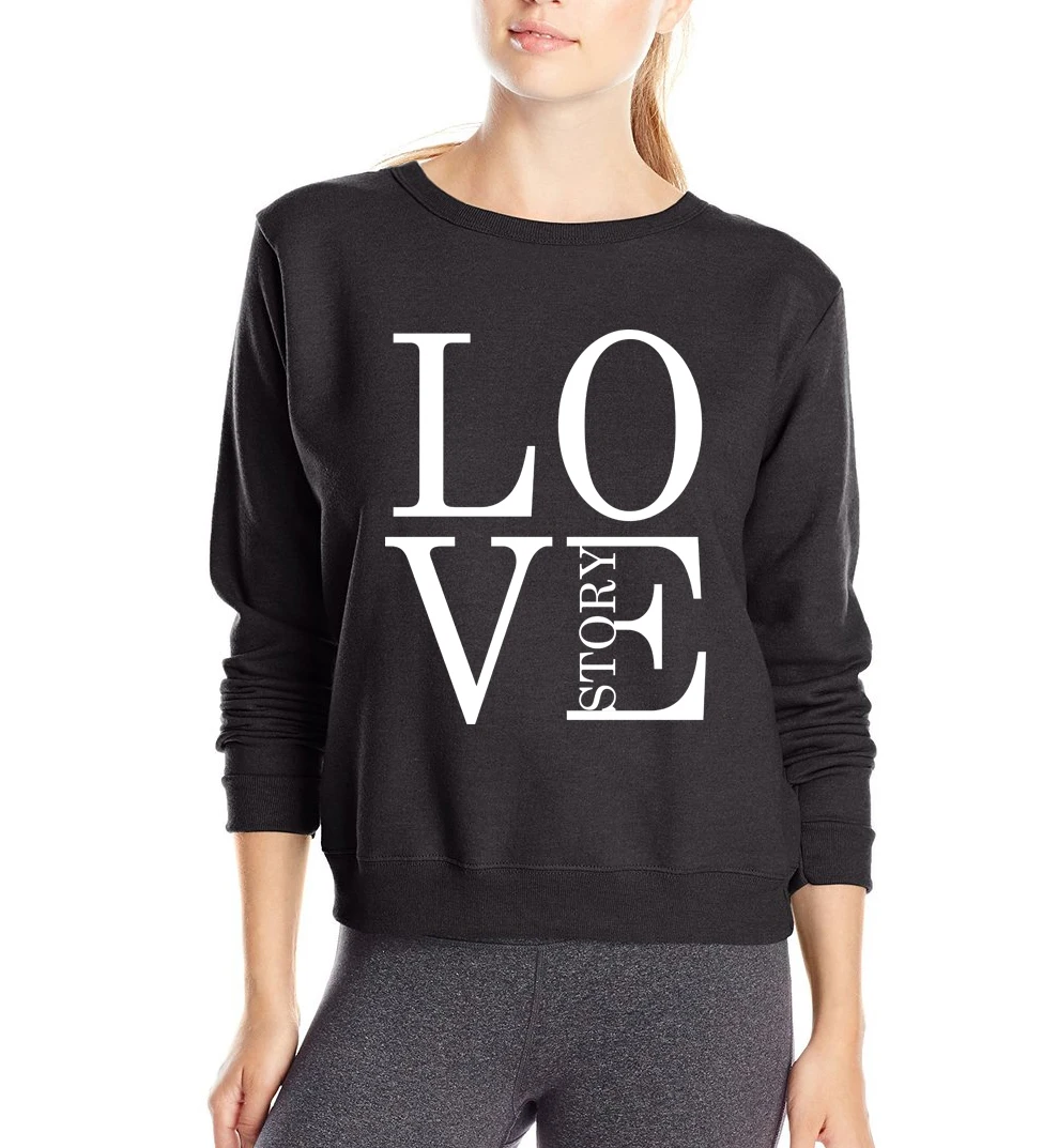 Толстовка с капюшоном в стиле Харадзюку толстовка буквами Love Story на весну и зиму