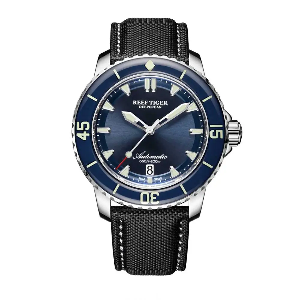 Tiger Reef/RT Брендовые мужские часы для дайвинга Новые супер розовое золото светящиеся автоматические нейлоновые наручные часы Relogio Masculino+ коробка RGA3035 - Цвет: 3