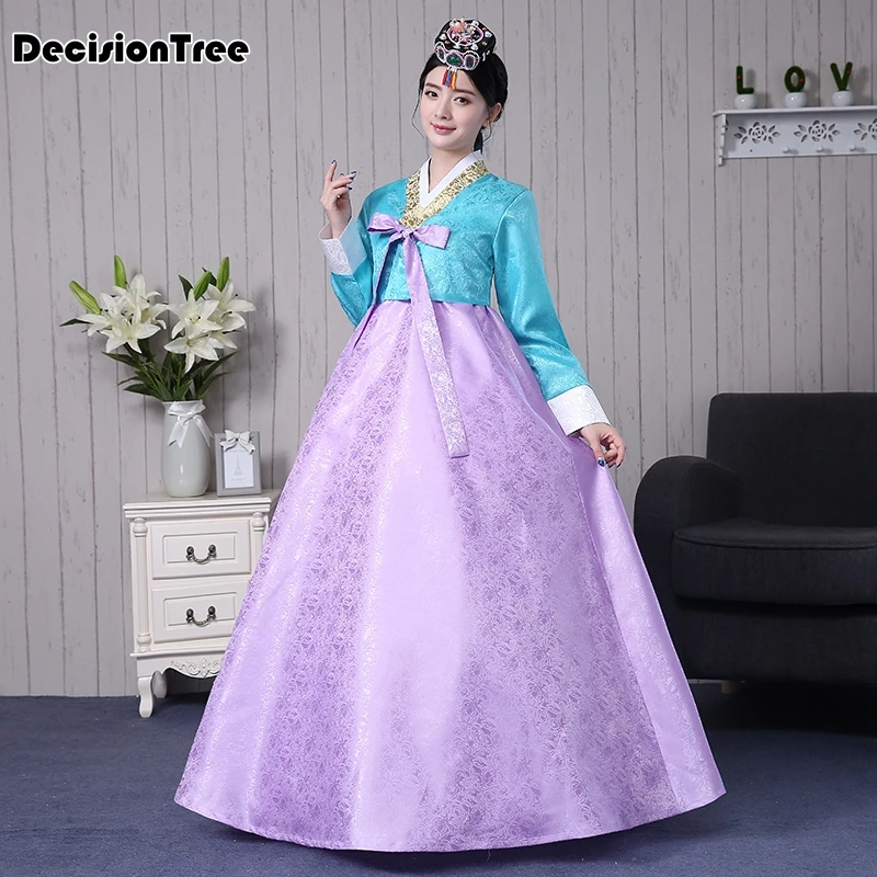 Элегантная женская обувь; Большие размеры 33–41 Korea hanbok китайское традиционное платье Женский Национальный в Корейском стиле Танцевальный костюм для выступлений