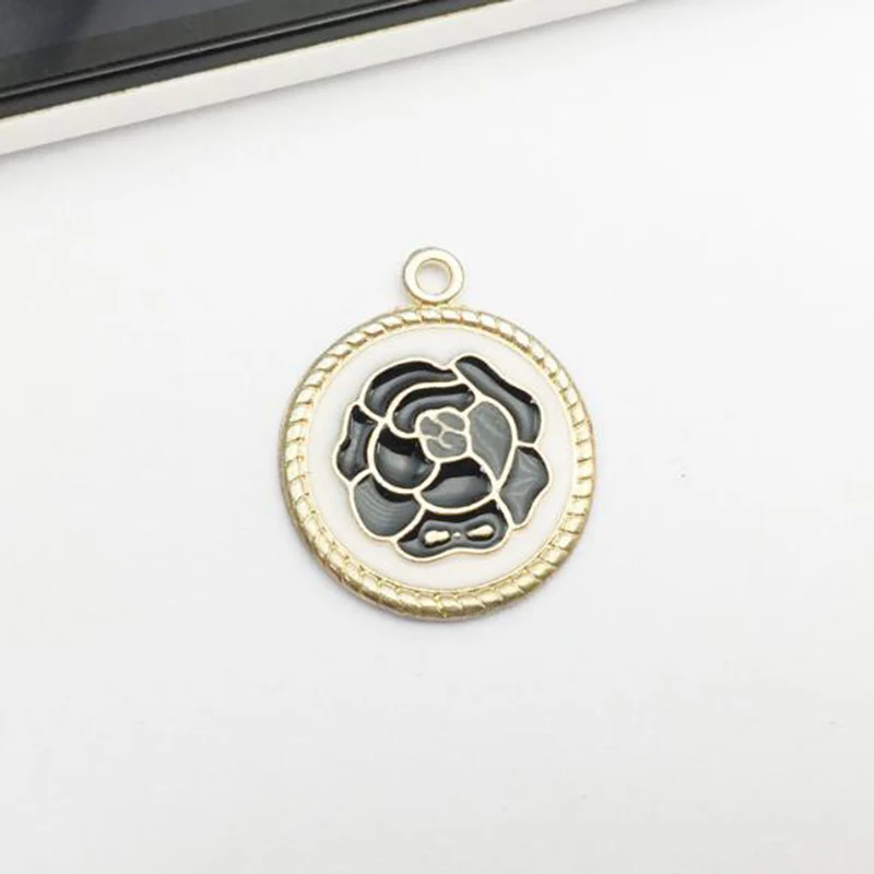 10 шт. эмалированные Подвески в виде цветка розы сплав капля масла ювелирное