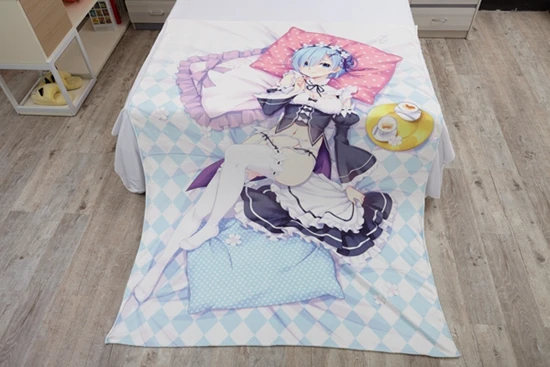 A Аниме JK Re: жизнь в другой мир от нуля Rem Ram Косплэй фланелевые 150*200 см Покрывало для кровати Плюшевые сна замороженная Эльза и Анна постельные принадлежности - Цвет: A