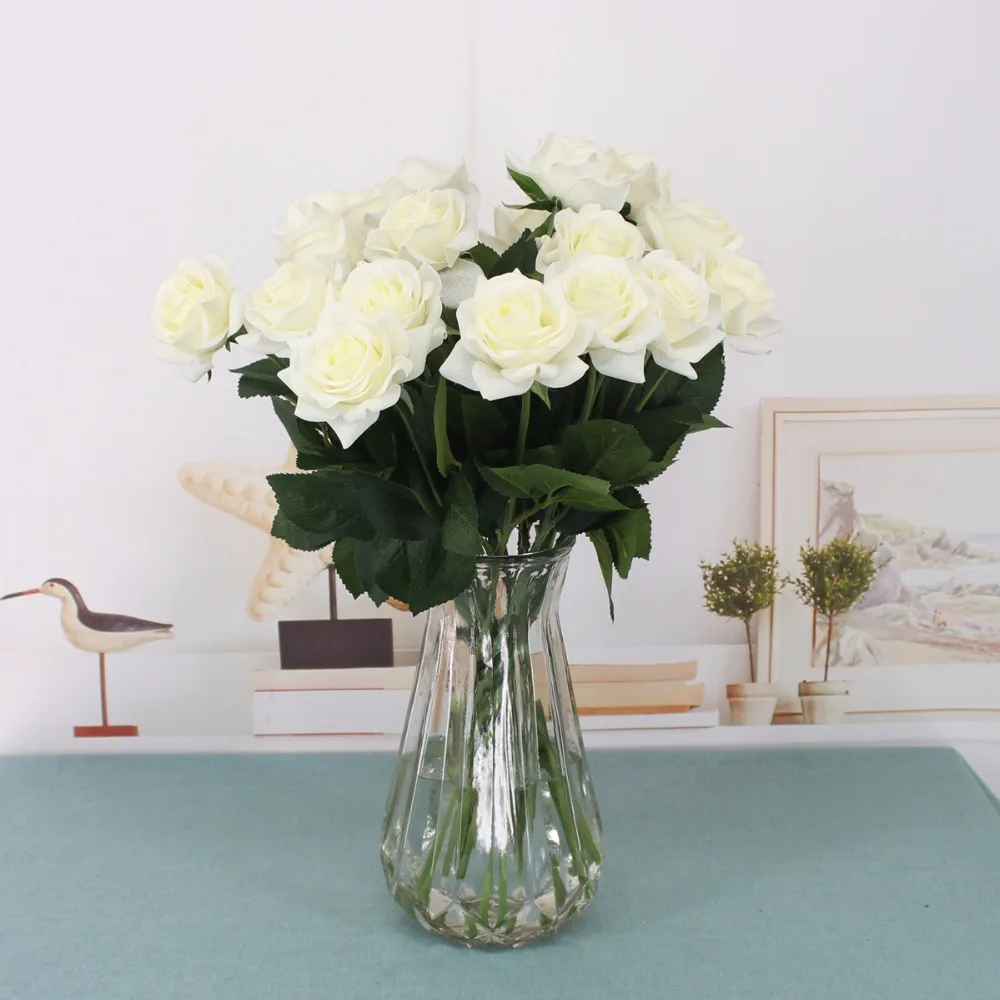 1PC Lifelike Artificial Rose Flower Real Touch Tactile Cloth Wedding Bouquet Flowers Home Party Decoration | Дом и сад