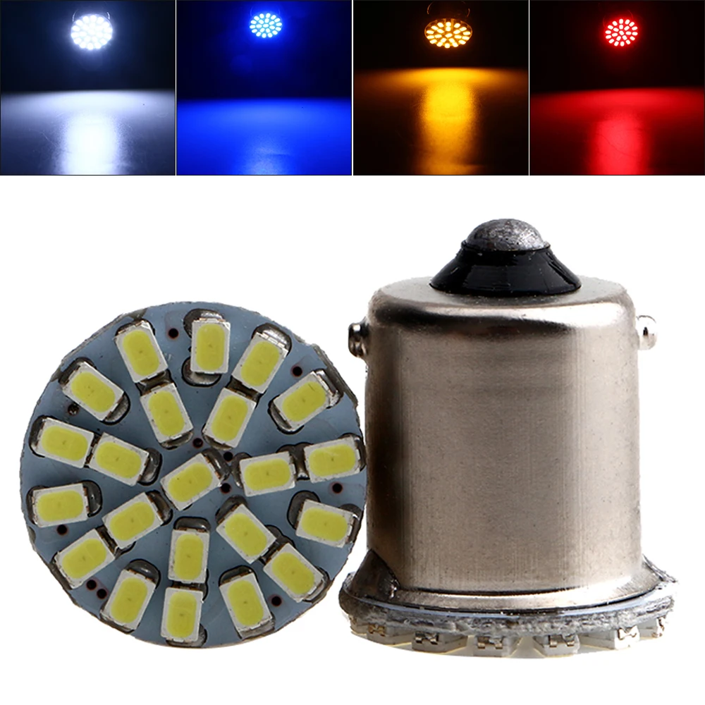 Лампа указателя поворота для автомобиля 30x22 SMD P21W 1156 BA15S 1206 22 Led P21/5W BAY15D 1157 12 В