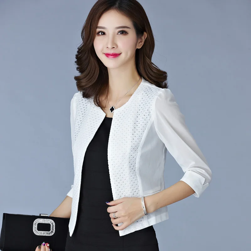 Для женщин черный белый цвет куртка из сетчатой ткани на лето 2018 шифоновый