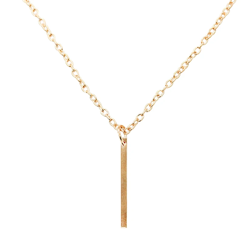 Простой бар ожерелье Женщины Рождественский подарок Модный золотой Цвет