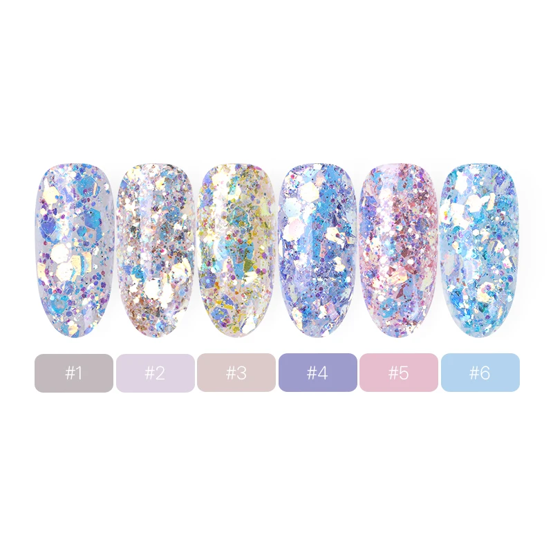BORN PRETTY 1 г/кор. Блестки для ногтей смешанные цвета неровные хлопья сверкающие пайетки 3D дизайн украшения для ногтей