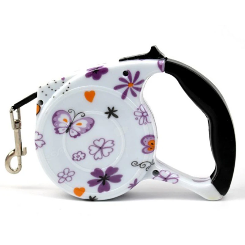 Поводок для собак и кошек складной с фиолетовой бабочкой|pet leash lead|retractable pet leadtraining
