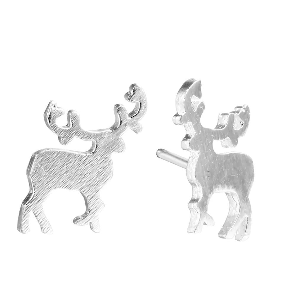 Женские серьги пусеты Chereda с ушками оленя и лося модные украшения|silver stud earrings|fashion