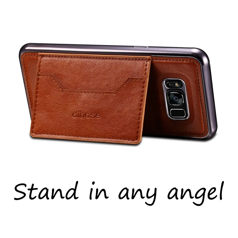Ultra Slim Leather Phone Stand Back Cover With Card Slot And Strap For Samsung Galaxy S8 Plus Case Luxury Brand Shockproof | Мобильные
