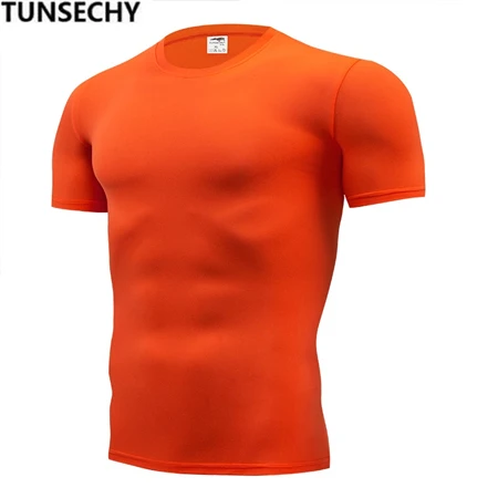 Tunsephy летние модные брендовые плотные однотонные футболки 13 цветов полиэстер спандекс мужские черные белые футболки