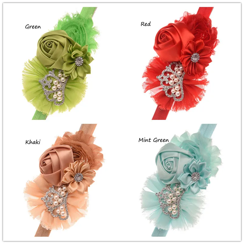 24 шт. тиара на голову Корона эластичная лента для волос бант головы с цветами