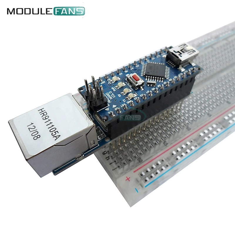 Щит плата для Arduino Nano v3.0 Mini ENC28J60 микрочип HR911105A веб сервер модуль Ethernet щит