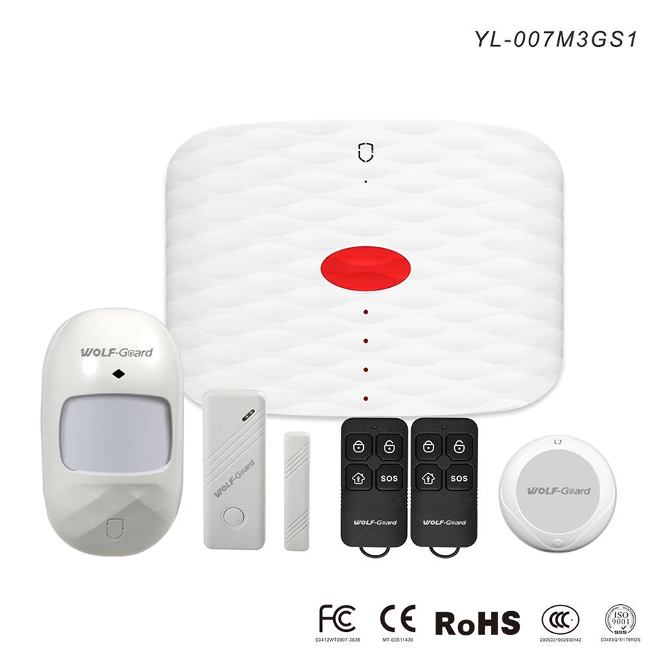 Wolf-Guard DIY 3g GSM Беспроводная система охранной сигнализации для дома SOS IOS Andriod приложение управление PIR детектор движения датчик двери окна