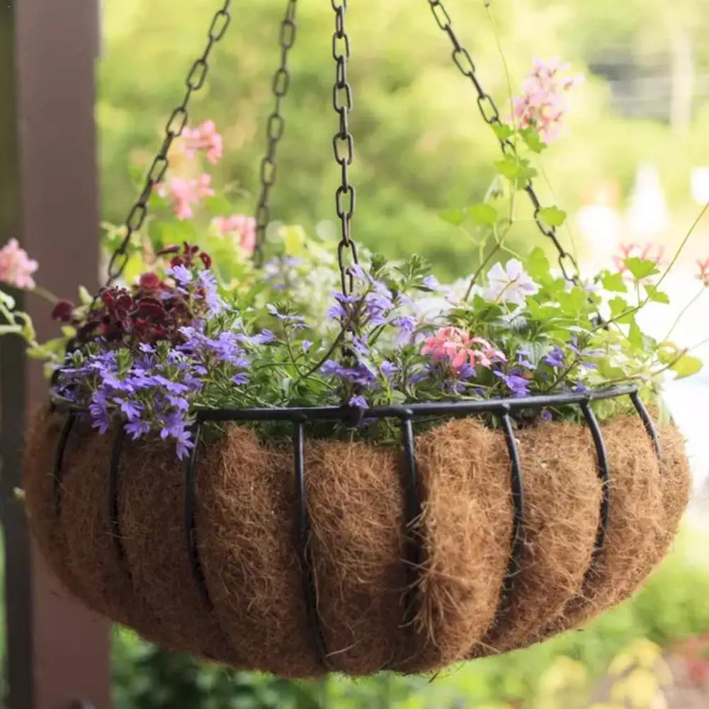 Round Replacement Coco Fiber Basket Liner pad 10-Inch Hanging Flower Pot Plastic Pots Orchid 4 | Дом и сад