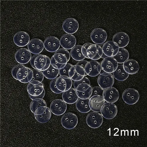 12mm 50pcs 30/50/100 шт 9-25 мм Пластик Смола прозрачный швейные пуговицы Скрапбукинг круглый два отверстия Кнопка Костюмы ремесла домашнего декора аксессуары - Цвет: 12mm 50pcs