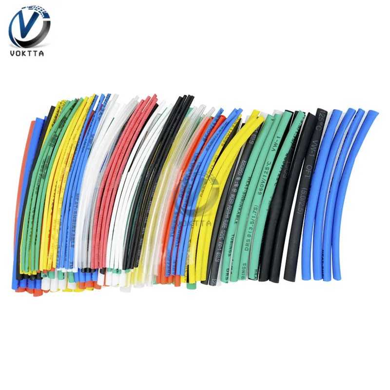 140 шт Полиолефиновая усадка Ассорти термоусадочная трубчатый электрод кабель