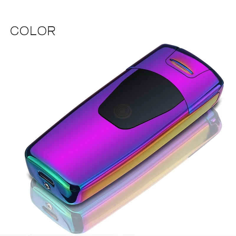 Rainbow Роскошная электрическая зажигалка iron man с двойной дугой, USB перезаряжаемая Зажигалка для сигарет, плазменная дуговая Зажигалка для сигар, гаджеты для мужчин, подарки - Цвет: Rainbow