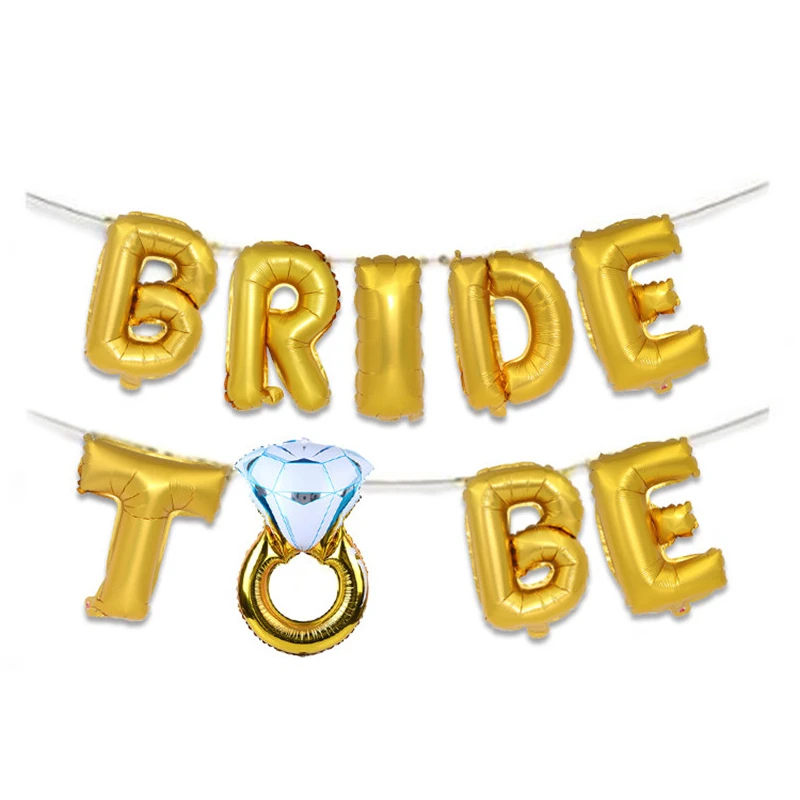Свадебные душ 16 дюймов золотистые Серебристые шарики буквы &quotBride To Be&quot