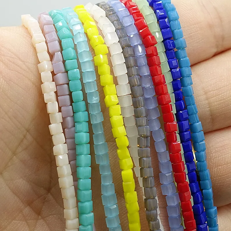 Оптовая продажа 200 шт. кубические квадратные Хрустальные стеклянные бусины