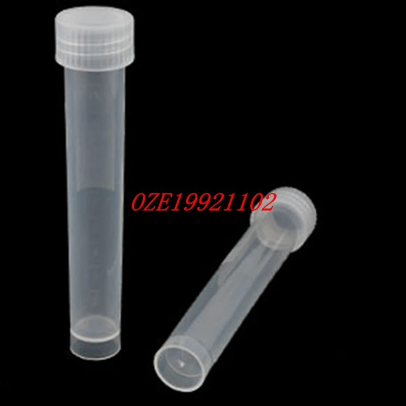 10ml Conical Bottom Plastic Vial Tube Clear White w Screw Caps | Канцтовары для офиса и дома
