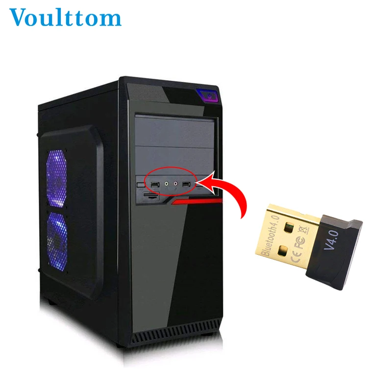 Voulttom, включающим в себя гарнитуру блютус и флеш-накопитель USB адаптер V4.0 Беспроводной Bluetooth приемник Bluetooth передатчик для компьютера ПК динамик для наушников