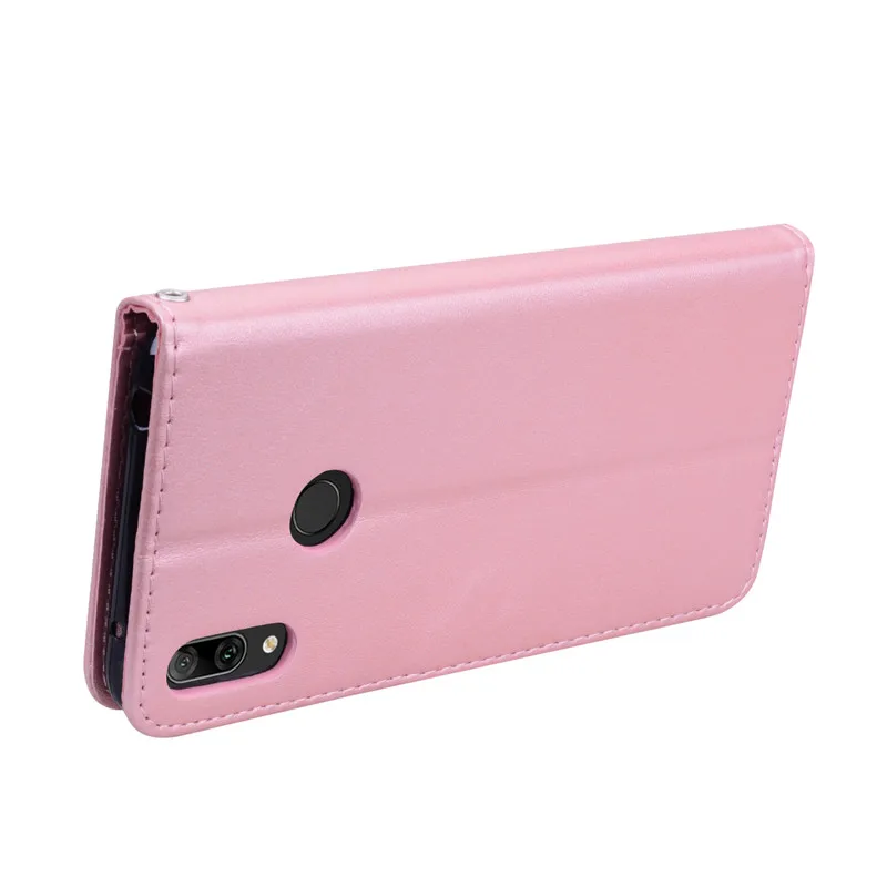 FLYKYLIN Rose Case For Huawei Y7 2019 Cases Prime Y 7 Coque on Leather Wallet Flip Back Cover Phone Fundas | Мобильные телефоны и