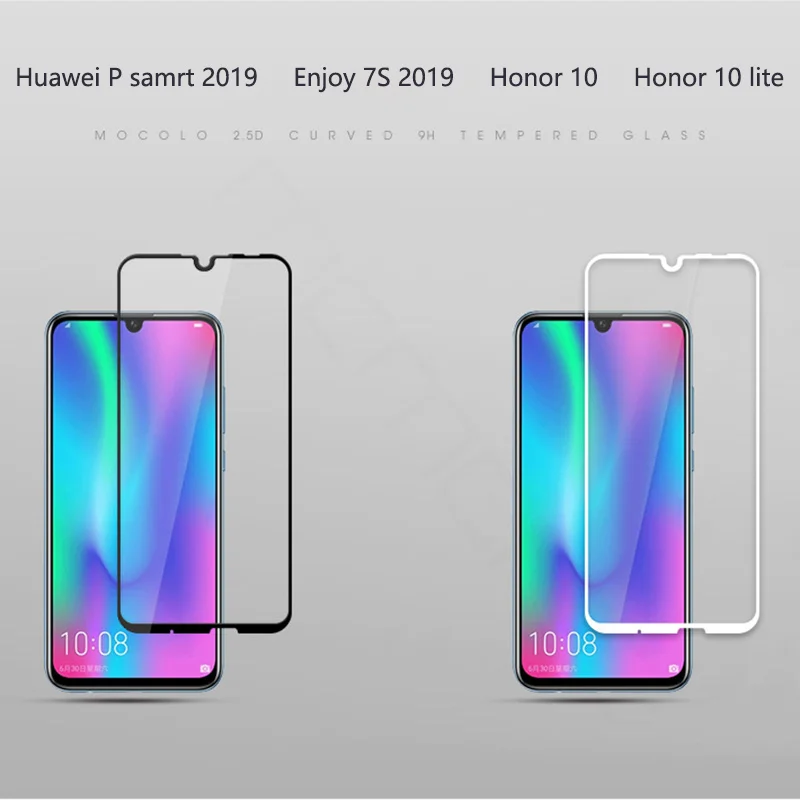 Фото 9 H полное покрытие из закаленного стекла для Huawei P Smart 2019 Enjoy 7S Honor 10 lite PSmart Защитная