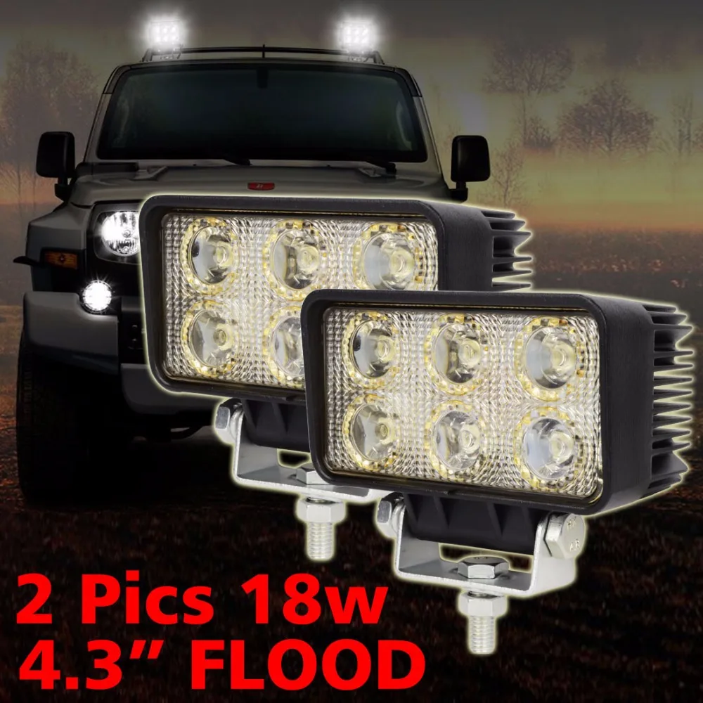 

Safego 18w led work light 12v 24v spot Beam trucks 4x4 atv 4wd car tractor led work light offroad driving headlight fog