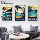 NICOLESHENTING Aruba Hawaii Sea Beach винтажный минималистичный художественный холст для живописи пейзаж картина печать современный Декор для дома