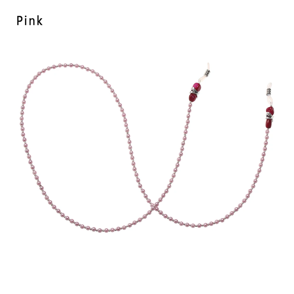 Pink Новинка ручная работа, имитация жемчуга, маленькие раковины из бисера, очки для чтения, очки, солнцезащитные очки, цепочка для очков, ремешок на шею - Цвет: Pink