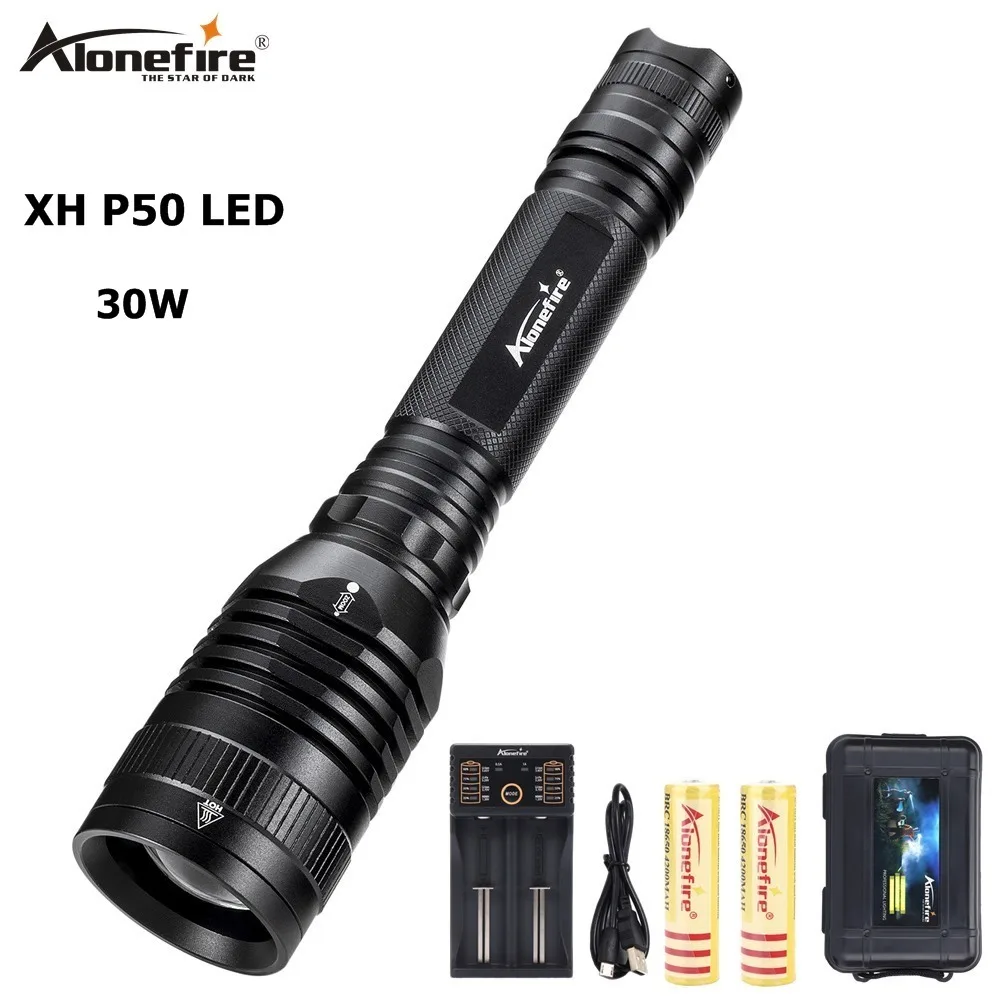 Мощный светодиодный фонарь AloneFire H009 XHP50, тактический фонарь с зумом, водонепроницаемый фонарь с зумом, лампа для кемпинга