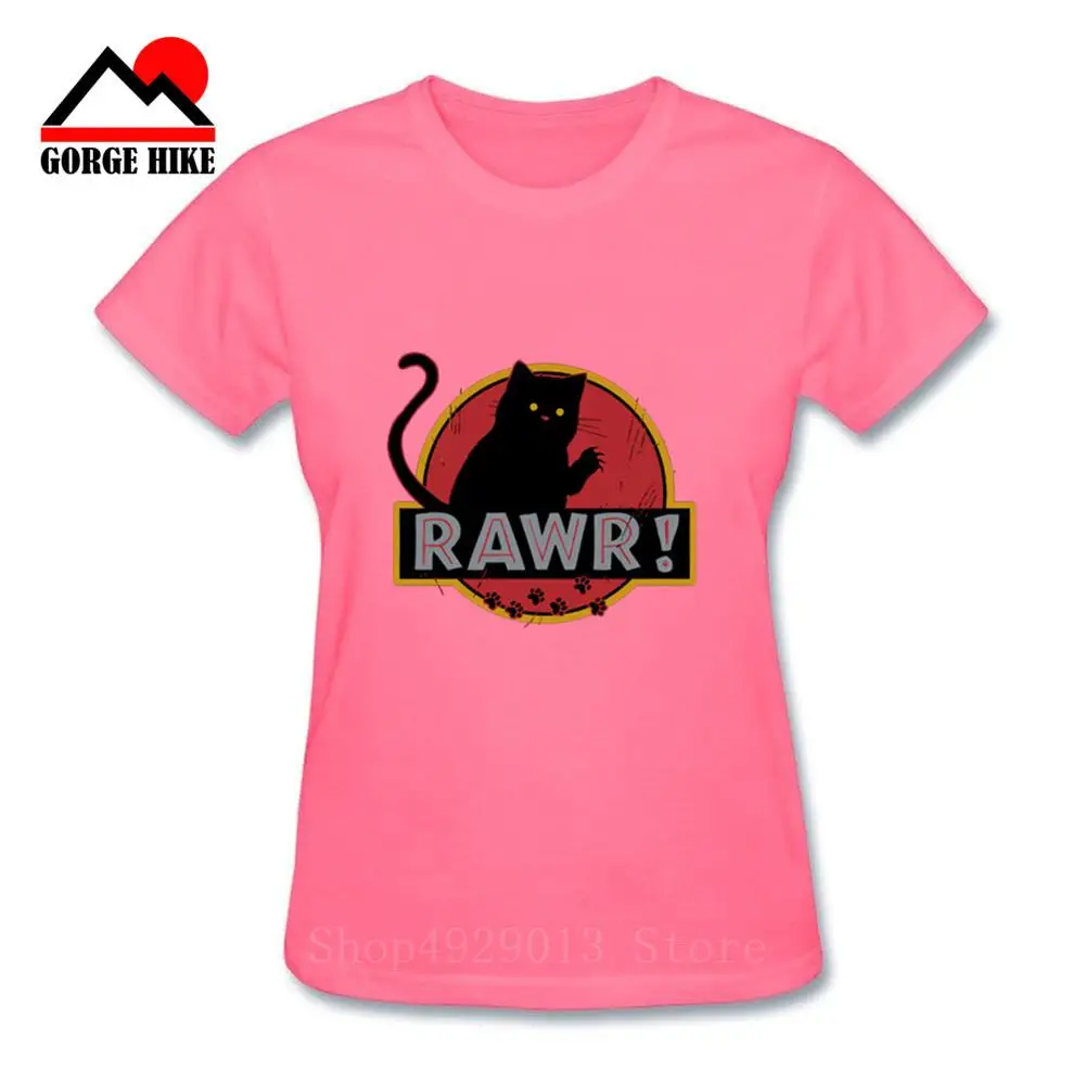 Футболка Meow Rawr cat футболка уличная одежда женская с принтом простая красная