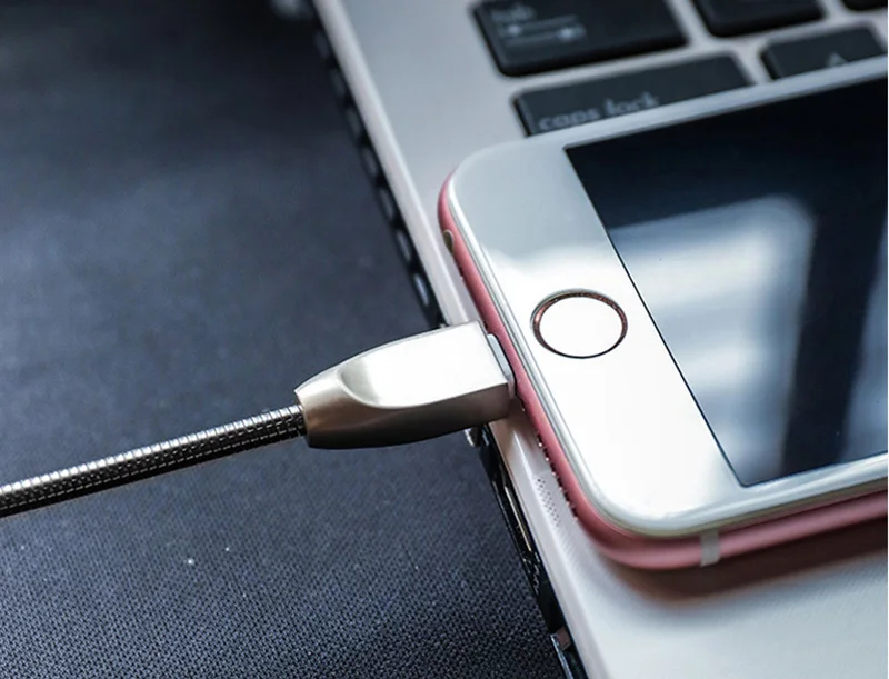 1 м данных USB зарядное устройство кабель происхождения быстрой зарядки металлический провод шнур для iPhone 6 S 6 S 7 8 Plus X XR XS Max 5 5S 5C SE iPad mini Air 2