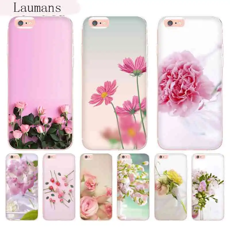 Laumans красивые цветы Coque основа чехол для телефона Apple iPhone 8 7 6 S Plus X 5 5S SE 5C 4 4S